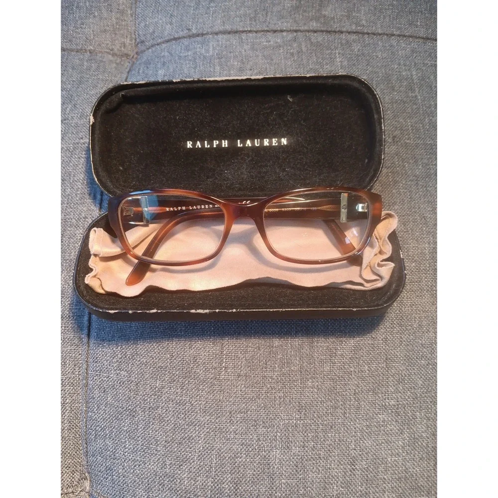 90's Y2k Ralph Lauren Women's Tortoise‎ Shell Eyeglass Frames Only With Case